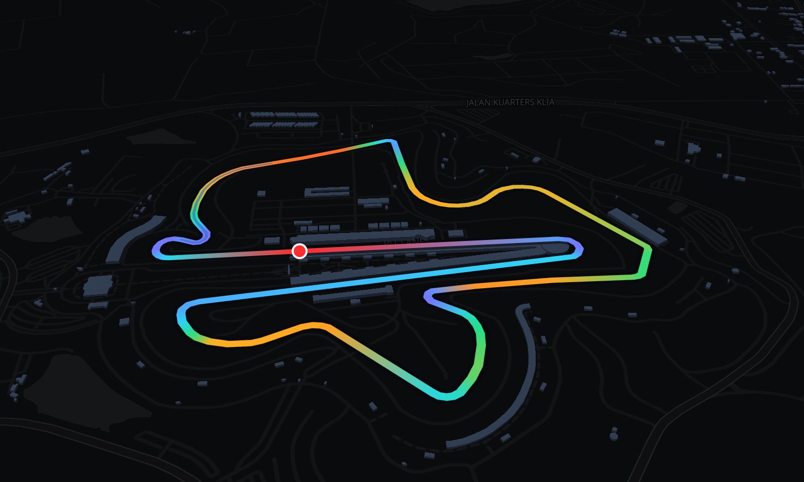 Sepang circuit in 3D, painted by speed